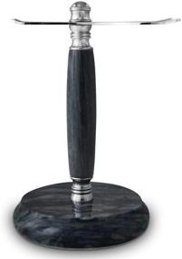 img 3 attached to Grennland Black Deluxe Marble Safety Razor and Brush Stand: Stylish & Stable Marble Weighted Base