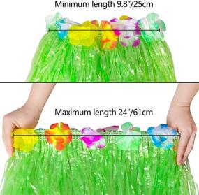 img 1 attached to 🌺 Hawaiian Luau Hula Skirts and Wristbands Set - 12PCS Hibiscus Flowers Party Decorations and Favors