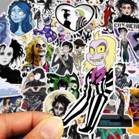 img 2 attached to 🎬 Vinyl Waterproof Tim Burton Movies Laptop Stickers - Decal for Water Bottles, Skateboards, Guitars, Travel Accessories, Phone Cases, Doors, Luggage, Car, Bike, Bicycle (50 pcs) Removable & Non-Repeating