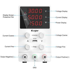 img 3 attached to 💡 Kungber Lab DC Power Supply Variable: 30V 5A Adjustable Switching Regulated Bench Power Supply with LED Display and USB Interface - Coarse/Fine Adjustment & Alligator Leads Included