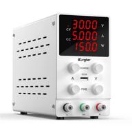 💡 kungber lab dc power supply variable: 30v 5a adjustable switching regulated bench power supply with led display and usb interface - coarse/fine adjustment & alligator leads included logo