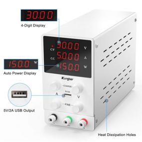 img 2 attached to 💡 Kungber Lab DC Power Supply Variable: 30V 5A Adjustable Switching Regulated Bench Power Supply with LED Display and USB Interface - Coarse/Fine Adjustment & Alligator Leads Included