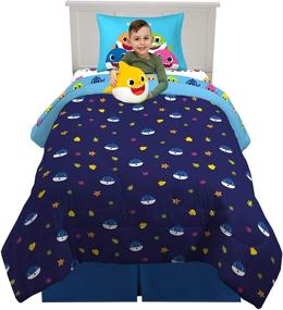 img 2 attached to 🐬 Soft Comforter Set with Sheets, Cuddle Pillow for Kids' Bedroom – 5 Piece Twin Size, Baby Shark Bedding