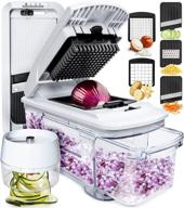 fullstar all-in-one vegetable chopper, mandoline slicer, and cheese grater with multi-blade french fry cutter and veggie dicer - includes bonus handheld spiralizer and kitchen gadgets logo