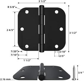img 3 attached to 🚪 HOSOM Hinges: Top-notch Radius Corners Commercial Door Hardware for Interior Commercial Doors