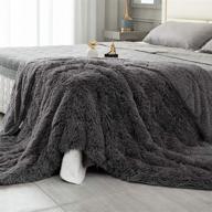 🛌 topblan faux fur weighted blanket 12lbs, shaggy grey throw blanket with premium sherpa fleece - improve sleep quality and enjoy warm & cozy bedtime! logo