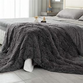 img 4 attached to 🛌 Topblan Faux Fur Weighted Blanket 12lbs, Shaggy Grey Throw Blanket with Premium Sherpa Fleece - Improve Sleep Quality and Enjoy Warm & Cozy Bedtime!