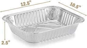 img 3 attached to 🍽️ 9x13 Disposable Aluminum Foil Pans (30-Pack): Extra Thick Half Size Deep Steam Table Pans for Baking, Cooking, Roasting, Heating