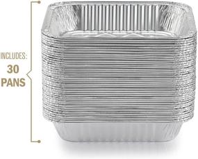 img 2 attached to 🍽️ 9x13 Disposable Aluminum Foil Pans (30-Pack): Extra Thick Half Size Deep Steam Table Pans for Baking, Cooking, Roasting, Heating