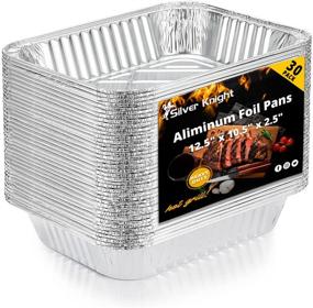 img 4 attached to 🍽️ 9x13 Disposable Aluminum Foil Pans (30-Pack): Extra Thick Half Size Deep Steam Table Pans for Baking, Cooking, Roasting, Heating