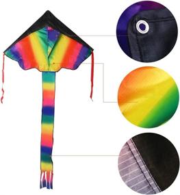 img 2 attached to HOONEW 2 Pack Large Octopus Kite and Rainbow Delta Kites for Kids and Adults | Easy-to-Fly with Long Colorful Tail | Perfect for Beach Trips, Parks, and Outdoor Family Games