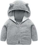 🧥 kids' bear ears hooded zipper coral fleece jacket outerwear by voopptaw logo