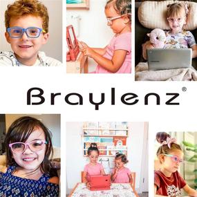 img 1 attached to Braylenz 2 Pack Kids Computer Blue Light Blocking Glasses for Girls and Boys, Clear Nerd TR90 Eyeglasses Frame, Age 3-10, Pink and Pink Green