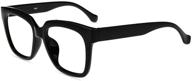 firmoo blue light blocking glasses: stylish oversize square computer eyewear for women and men - relieve eye strain and glare logo