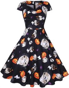img 3 attached to Oten Halloween Vintage Rockabilly Cocktail Women's Clothing and Dresses
