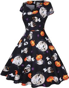img 2 attached to Oten Halloween Vintage Rockabilly Cocktail Women's Clothing and Dresses