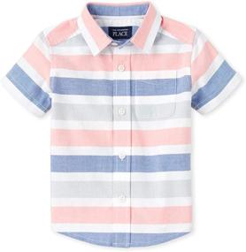 img 1 attached to 👕 Boys' Sleeve Printed Oxford Clothing for Tops, Tees & Shirts by Childrens Place