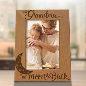 img 1 attached to 🌙 KATE POSH - Engraved Natural Wood Picture Frame: Grandma I Love You to the Moon and Back. Perfect Mother's Day Gifts for Grandma, Birthday Gifts for Grandmother, Best Grandma Ever. Size: 4x6 (Vertical Orientation).