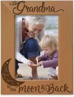 🌙 kate posh - engraved natural wood picture frame: grandma i love you to the moon and back. perfect mother's day gifts for grandma, birthday gifts for grandmother, best grandma ever. size: 4x6 (vertical orientation). логотип