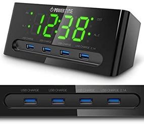 img 3 attached to 🕒 Multi-Functional LED Alarm Clock with USB Charger - 4 USB Ports for iPhone/iPad/iPod/Android Phone, Tablet, and More. Premium Bedside Table Clock for Hotels and Commercial Use.