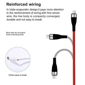 img 2 attached to 🔌 Souina 2 Pack 4Ft/1.2m Multi Fast Charger Cord - Fast Charging Cable for Cell Phones/Tablets - Type-C/Micro-USB Compatible - Samsung Galaxy/Pixel/Sony/LG/HTC (Red)