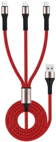 img 3 attached to 🔌 Souina 2 Pack 4Ft/1.2m Multi Fast Charger Cord - Fast Charging Cable for Cell Phones/Tablets - Type-C/Micro-USB Compatible - Samsung Galaxy/Pixel/Sony/LG/HTC (Red)