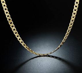 img 3 attached to 💎 Barzel Gold Chain Necklace - 18k Gold Plated Diamond Cut Curb/Cuban Link Chain Necklace 5MM for Women, Men, Boys & Girls - Made in Brazil