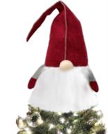 25 inch celebrate a holiday gnome christmas tree topper decoration - adorable swedish tomte large xmas tree topper for christmas decor, ornaments, holiday party, scandinavian home xmas decorations (red) logo