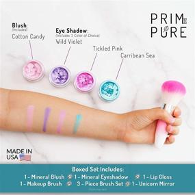 img 2 attached to 🦄 Prim and Pure Mineral Gift Set: Discover Magic with Unicorn Mirror, Ideal for Play Dates & Birthday Parties, Kids Eyeshadow Makeup – Organic & Natural Kit for Kids, Made in USA (Pink)
