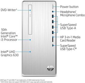 img 2 attached to 💻 Настольный компьютер HP Pavilion, процессор Intel Core i3-10100, 8 ГБ оперативной памяти, 512 ГБ SSD, Windows 10 Home (TP01-1030, серебристый)