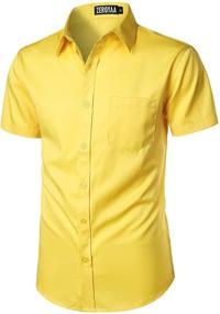 img 3 attached to 👔 ZEROYAA Men's Casual Stylish Sleeve Button Shirt: Elevated and Fashionable Clothing Choice