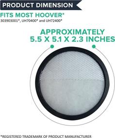 img 1 attached to 🔍 Premium Crucial Vacuum Replacement Filter for Hoover Models UH70400, UH70405, UH70401, UH70403, UH70404, UH70900, UH70905, UH70930 - Exact Fit Primary Filter Part # 303903001 (1 Pack)