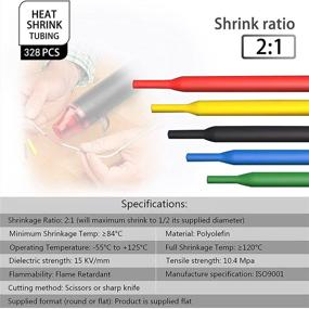 img 1 attached to 🔥 High-Quality Heat Shrink Tubing Set - 328Pcs Tube Assortment for Various Applications