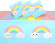 🌈 optimized rainbow baby shower plastic tablecloth set - 3 pack (54 x 108 inches) logo