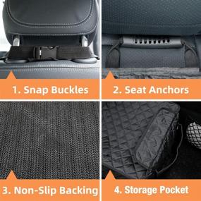 img 2 attached to 🐾 PETICON 2 Pack Waterproof Car Seat Cover with Side Flaps - Full Protection Dog Seat Cover for Cars, Trucks, SUVs, Jeep - Non-Slip, Scratchproof Captain Chair Seat Cover