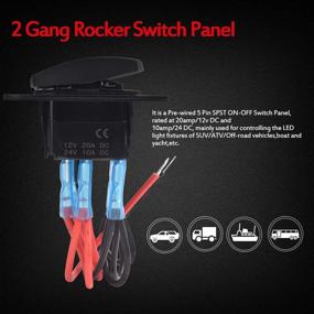 img 3 attached to 🚗 MICTUNING 12V 24V 2 Gang Aluminum Rocker Switch Panel - Premium Blue Backlit LED On/Off Toggle Switch for Car Truck Marine Boat