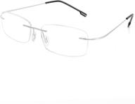 feisedy b2686: stylish rimless titanium stainless steel anti-blue light reading glasses for effortless comfort logo