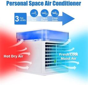 img 1 attached to 🌀 Portable Personal Air Cooler with Auto Oscillation, 3 Wind Speeds & 3 Cooling Modes – Ultra Quiet, Ideal for Bedroom, Office, and Outdoor Use