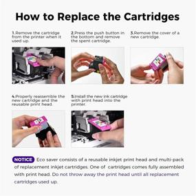 img 1 attached to 🖨️ LemeroUtrust Remanufactured Ink Cartridge Replacement for HP 65 65XL 65 XL - Compatible with HP DeskJet 3720 3752 3755 2622 2652 2655 Envy 5052 5055 5058 AMP 100 120 (1 Print Head + 3 Tri-Color Ink Cartridge)