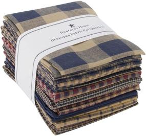 img 1 attached to 🎨 Dunroven House Homespun Navy Fat Quarters: 12-Piece Bundle, 18x21-inch Fabric Cuts