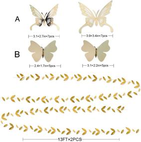 img 2 attached to Набор для декора в белом и золотом стиле с лампами, цветами, помпонами, 3D-бабочками, листовыми гирляндами - идеальный выбор для дня рождения, помолвки, свадьбы, девичника и других торжественных мероприятий.