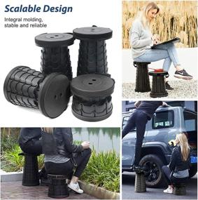 img 1 attached to 🪑 YEAILIFE Portable Collapsible Stool: Upgraded Lightweight Folding Stool with Adjustable Height and Maximum Load of 330lbs – Ideal for Living Room, Fishing, Hiking, Picnic, Camping (Black) – Perfect Christmas & New Year Gift