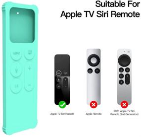 img 3 attached to 📺 AWINNER Защитный чехол для пульта Apple TV 4К/HD Siri - антискользящий силиконовый чехол (циан)