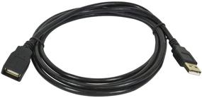 img 3 attached to 🔌 Кабель продления Monoprice 15 футов USB 2.0 A Male to A Female - 28/24AWG, разъем с покрытием из золота, черного цвета