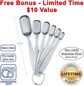 img 2 attached to 🌽 Get Eco-Friendly with EcoPeaceful Microwave Popcorn Maker & 6 Stainless Steel Measuring Spoons - BPA-Free, Phthalate-Free, Vegan-Friendly!