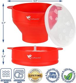 img 1 attached to 🌽 Get Eco-Friendly with EcoPeaceful Microwave Popcorn Maker & 6 Stainless Steel Measuring Spoons - BPA-Free, Phthalate-Free, Vegan-Friendly!