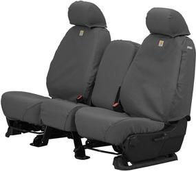 img 4 attached to 🚗 Custom Carhartt Seat Covers by Covercraft - SSC3456CAGY, 1st Row 40/20/40 Bench Seat, Compatible with Chevrolet Silverado/GMC Sierra Models, Gravel