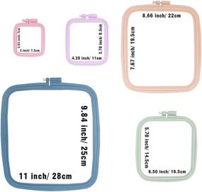 img 2 attached to Square Embroidery Hoop Set - 5 Assorted Sizes, Ideal for Cross Stitch, DIY Crafts, and Sewing Projects, Includes 16 Gold Eye Sewing Needles