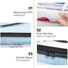 img 2 attached to 🛏️ Organize and Protect Your Bedding with Lydian Clear Clothes Storage Bag Organizer - Set of 3, 25.6 X 17.7 X 13.7 in, Vinyl Storage Bag with Reinforced Handle and Sturdy Zipper