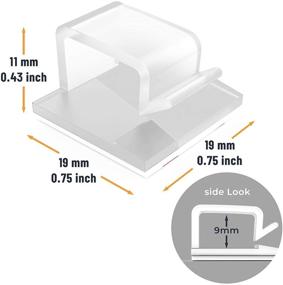 img 3 attached to 🔌 XIAOXI 40 Pcs Clear Cable Clips with Strong Self-Adhesive - R Shape Cable Management for TV, PC, Wire Holders, Sticky Tidy and Organizer Cord and Wires